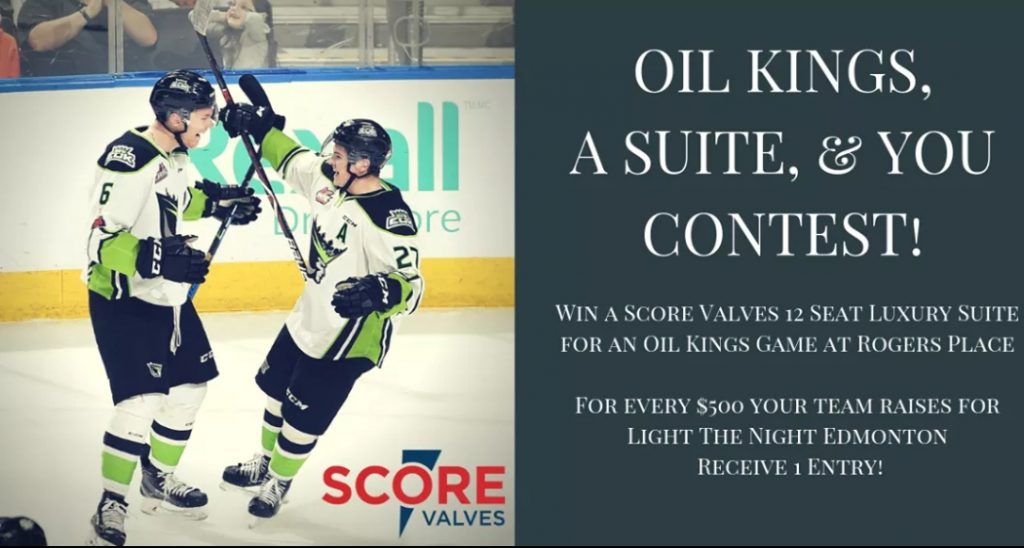 Donating to "Light the Night Edmonton" — Score Valves